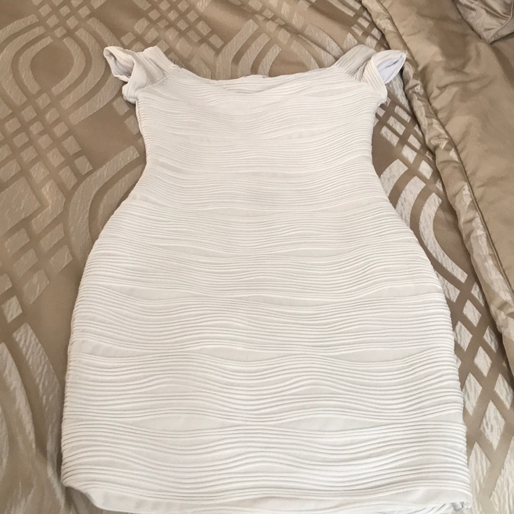 White ruched dress